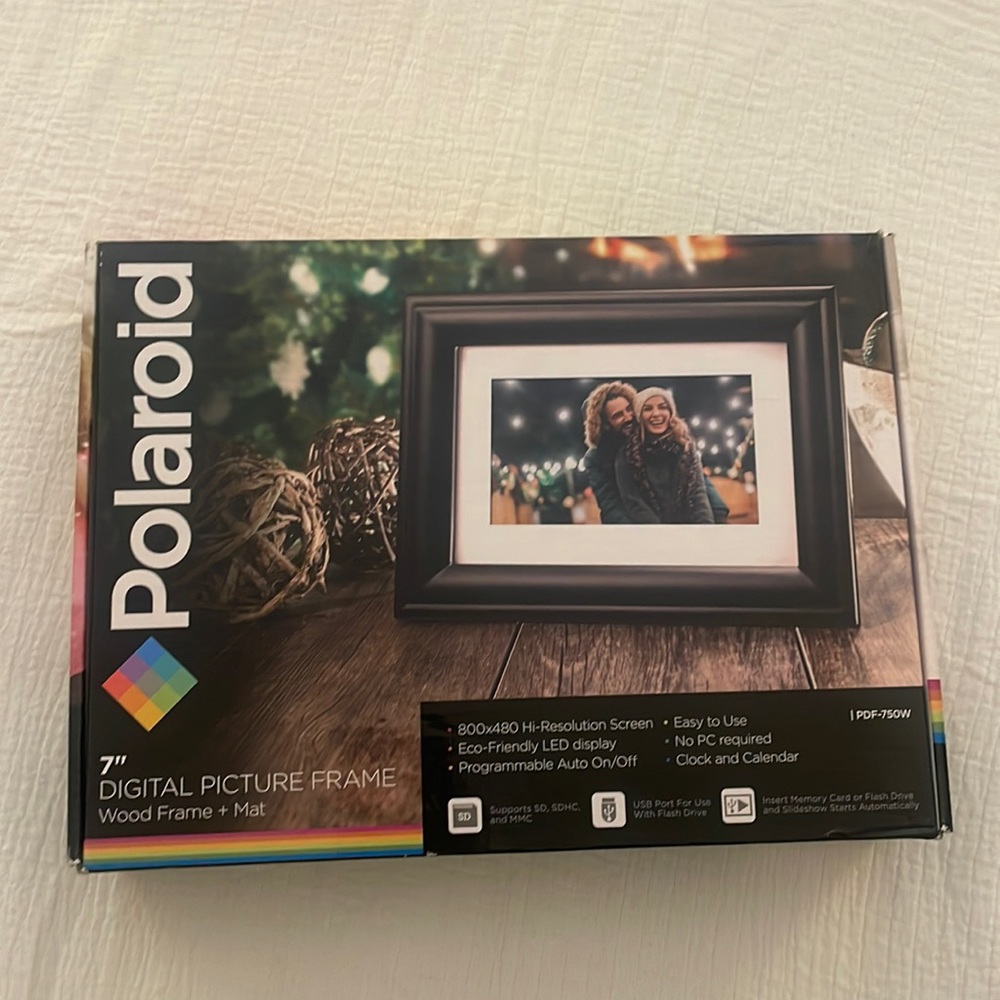 Polaroid 7” Digital Picture Frame. Brand New. Box unopened